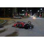 Мотоцикл врезался в «Тойоту Филдер» на ул. Герцена в Бердске
