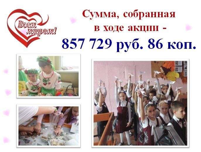 Акция «Всем миром» - в Бердске собрали более 850 тыс. рублей для больных детей
