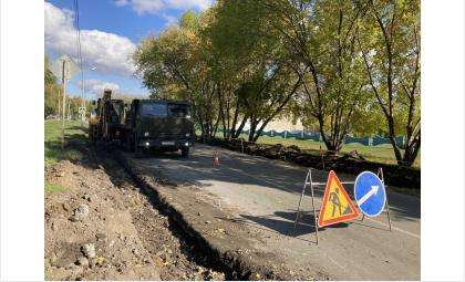 Идет ремонт дороги на ул. Спортивная в Бердске
