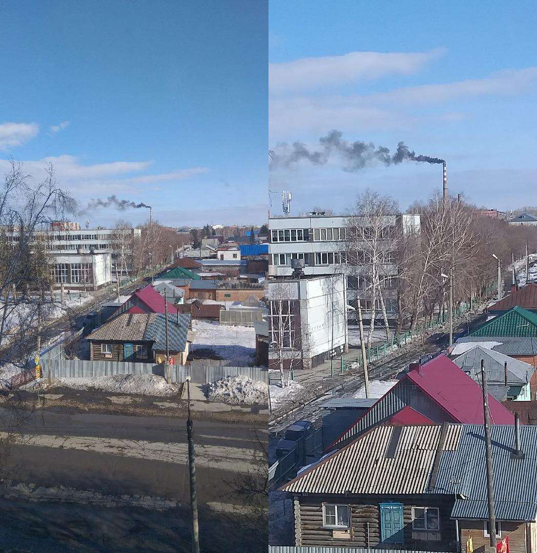 Чёрный дым из трубы ТГК-1 встревожил жителей Бердска 