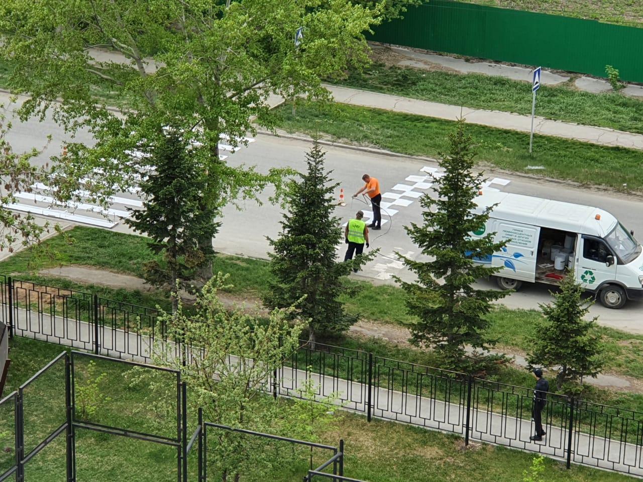 Дорожную разметку наносят на аварийные участки дорог в Бердске