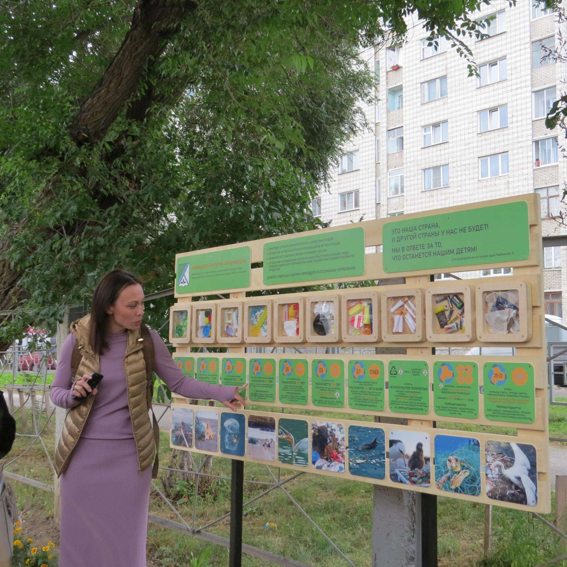 В Бердске на территории школы №2 установили первый экологический стенд