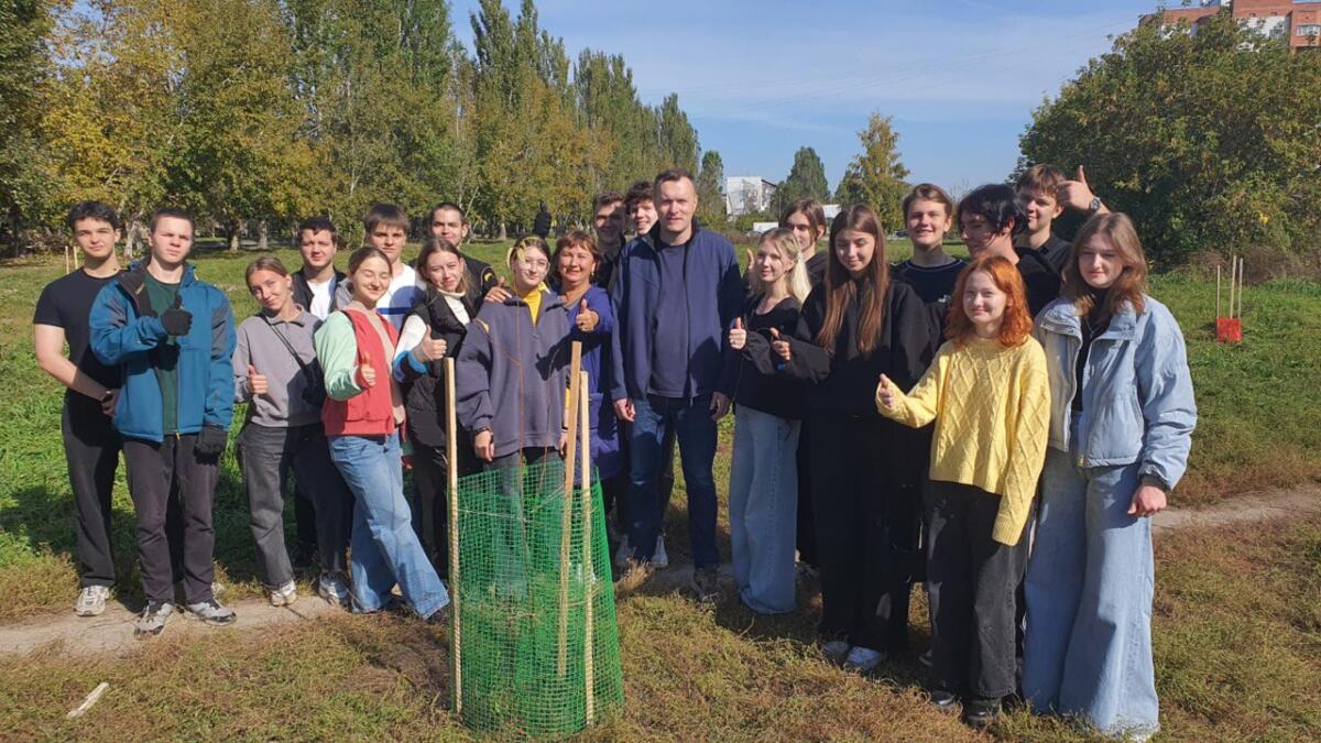 Аллею выпускников посадили 11-классники у остановки Космическая в Бердске