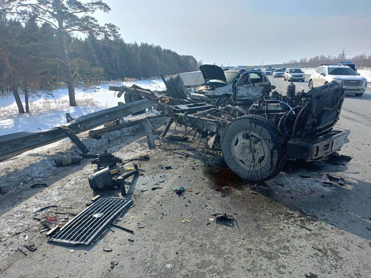 Под Новосибирском произошло смертельное ДТП: водитель большегруза выехал на встречку и умер