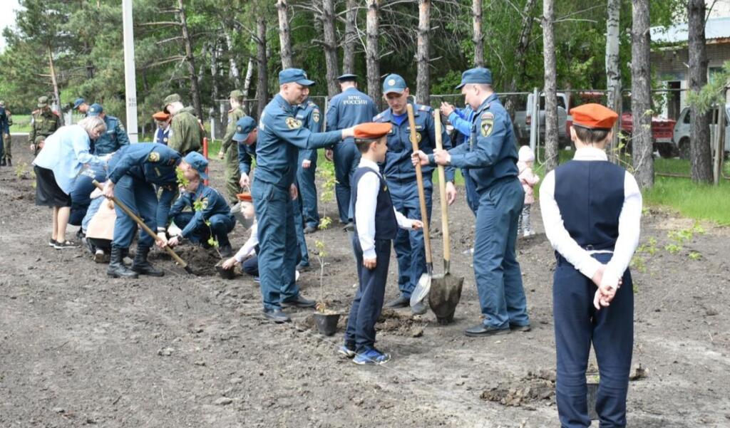 Школьники высадили деревья