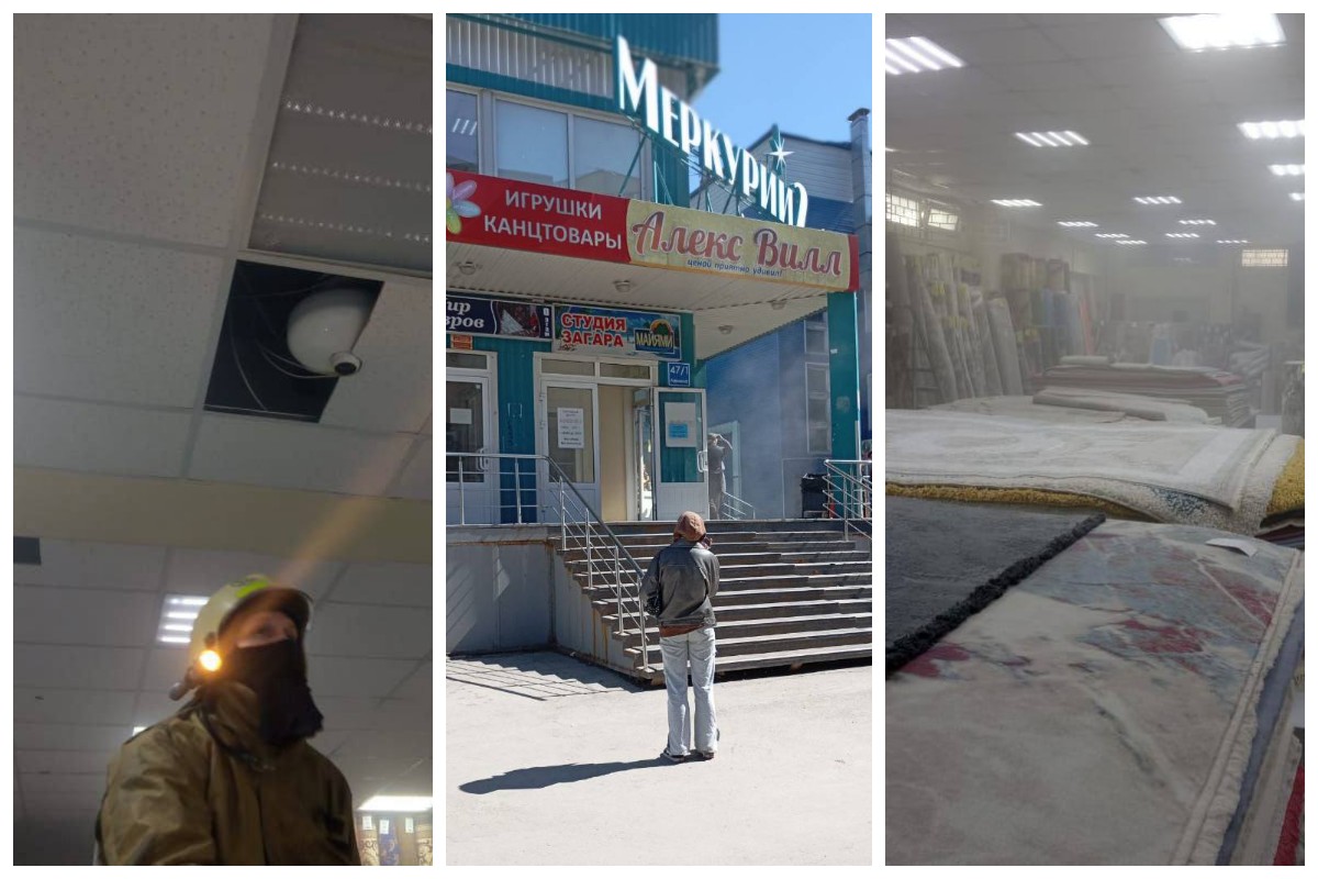 Эвакуация в Бердске: в подвале ТЦ «Меркурий» сработала система пожаротушения в магазине ковров