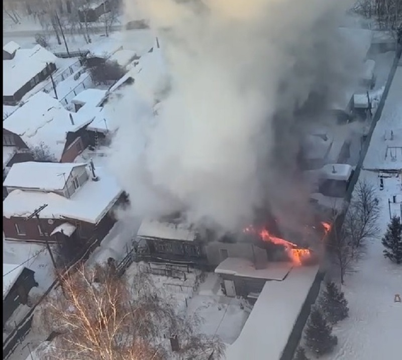 Пожар в Новосибирске 