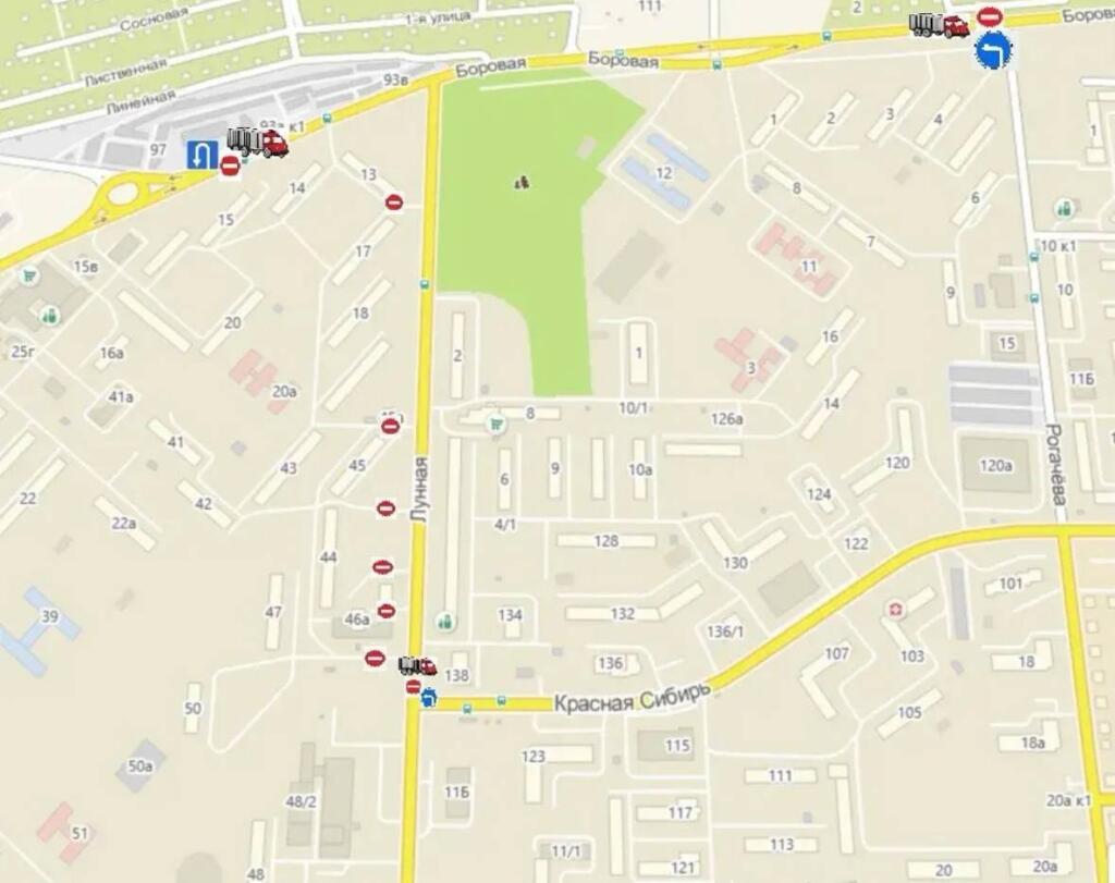 Участок перекрытия дороги